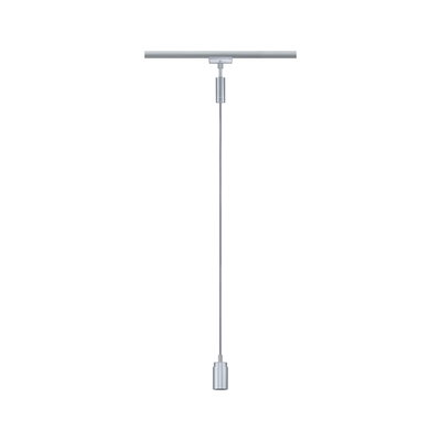 Slank pendellampe i sølvfarvet aluminium med kabel til moderne LED-belysningssystemer