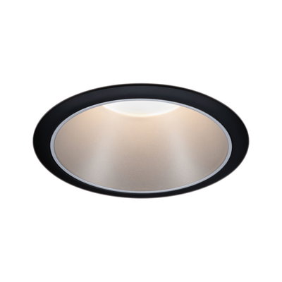 Spot encastré LED rond avec cadre en aluminium noir et lumière blanc chaud pour éclairage intérieur moderne