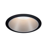 Ronde LED-plafondlamp met zwarte aluminium lijst en warm wit licht voor moderne interieurs