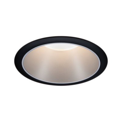 Ronde LED-plafondlamp met zwarte aluminium lijst en warm wit licht voor moderne interieurs