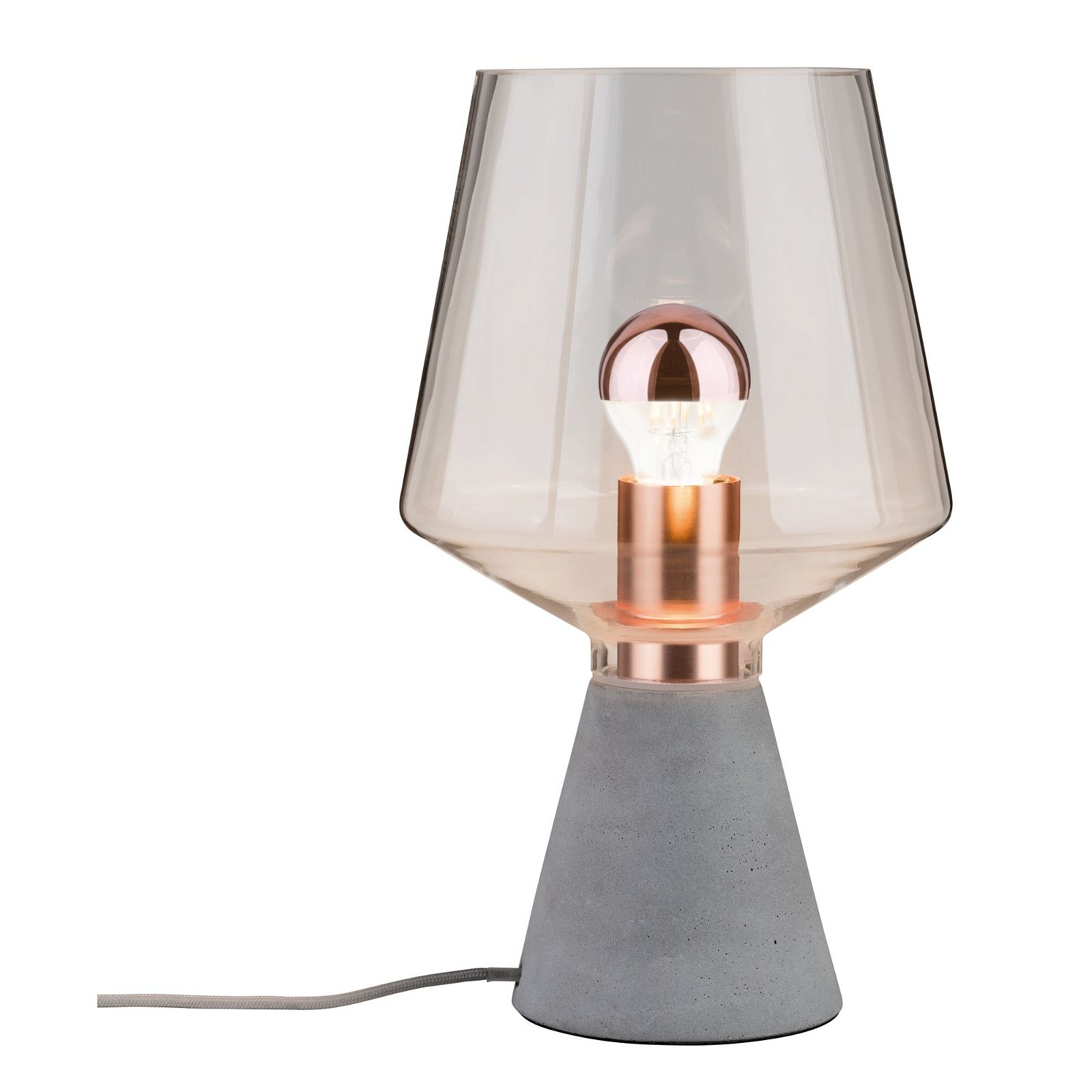 Neordic Table luminaire Yorik E27 max. 20W Clear/Grey/Copper Glass/Concrete/Metal
