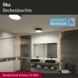 Oka Deckenleuchte in Schwarz mit warmweißem Licht, moderne Badezimmerbeleuchtung für stilvolles Ambiente