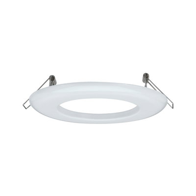 Round white LED recessed ring made of plastic with metal springs for ceiling lighting