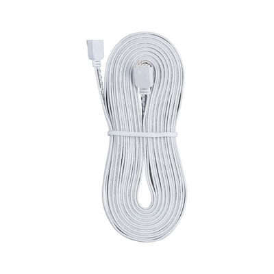 White LED extension cable with flat plug and 4-pin connector for lighting systems