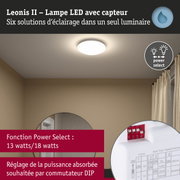 Lampe LED Leonis II blanche avec capteur, fonction Power Select pour réglage de la puissance