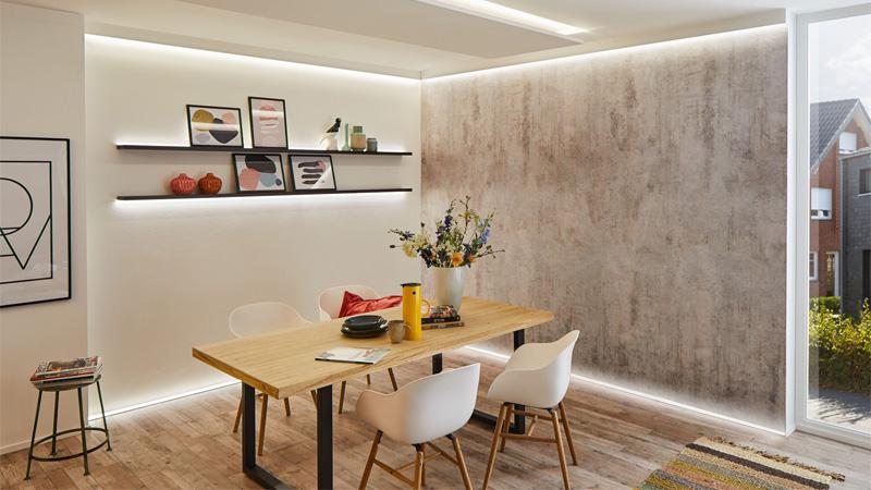 LED Stripes von Paulmann Gemütliche indirekte Beleuchtung im Esszimmer.