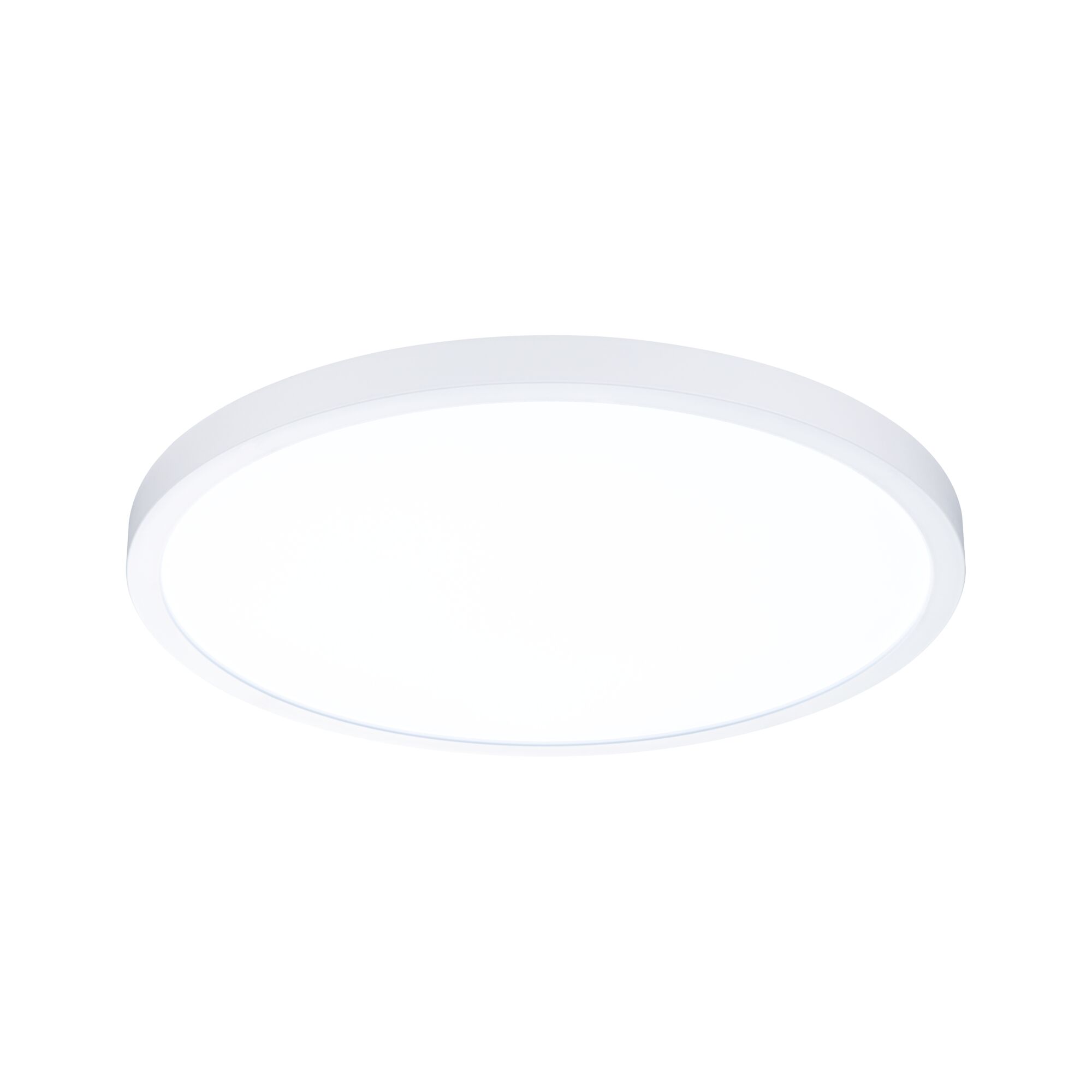 Round white LED ceiling light with slim design for modern rooms and energy-efficient lighting