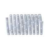 Flexible LED strip with white LEDs and adhesive backing for versatile lighting applications
