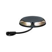 Schwarze LED-Bodeneinbauleuchte aus Metall mit warmweißem Licht und Kabelanschluss für Außenbeleuchtung