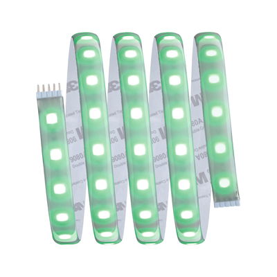 Flexible LED strip light with green-white illumination for decorative indoor lighting solutions