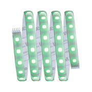 Flexible LED strip light with green-white illumination for decorative indoor lighting solutions