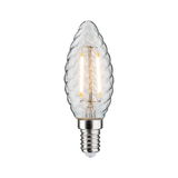 LED-Leuchtmittel in klarer Glasform mit gedrehtem Design und E14-Fassung für dekorative Beleuchtung