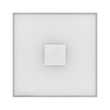 Quadratische Deckenleuchte aus satiniertem Glas mit Aluminium-Mittelteil in Silber für modernes Lichtdesign