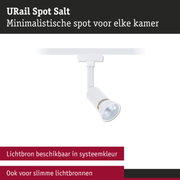 Minimalistische witte URail Spot Salt spot voor veelzijdige kamerverlichting