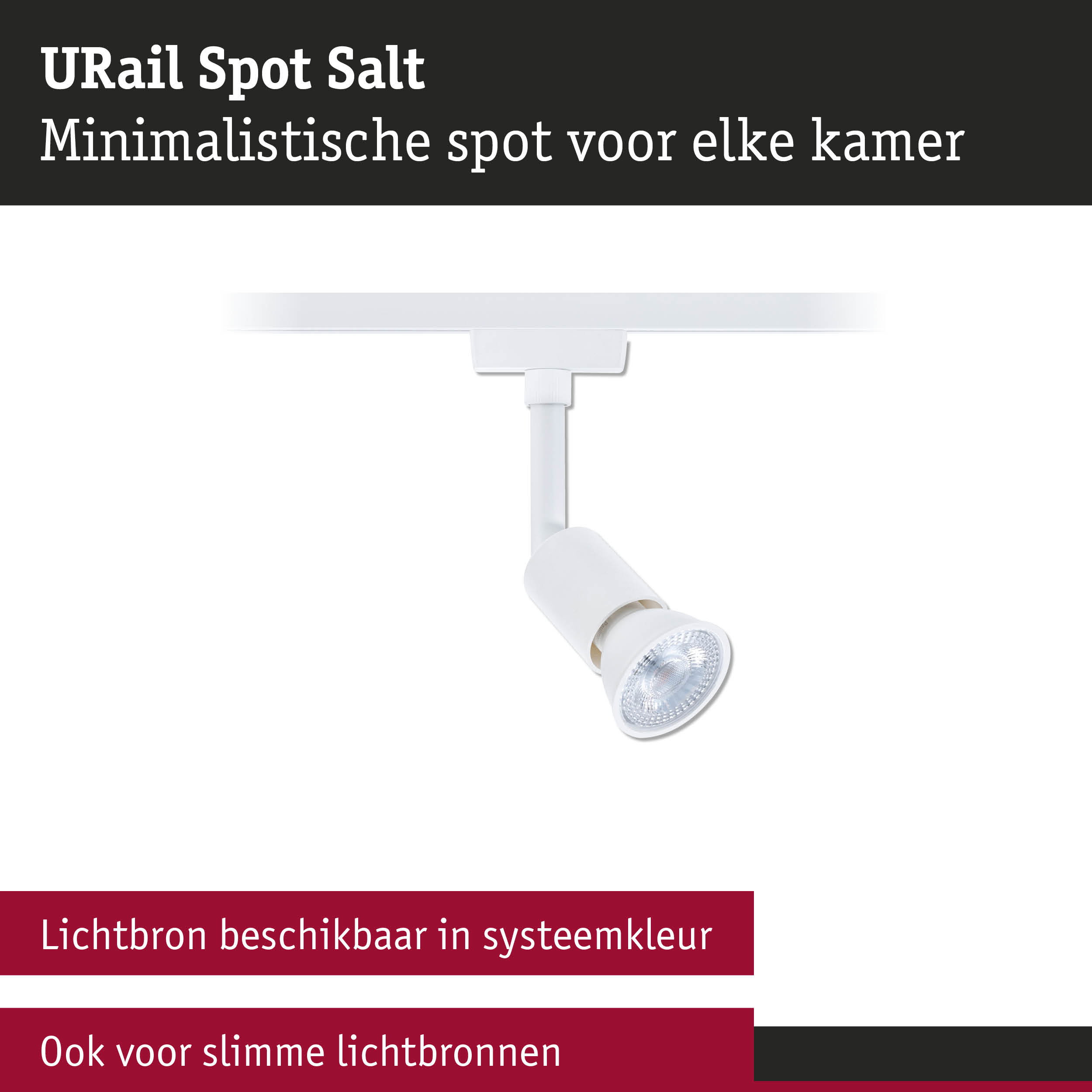 Minimalistische witte URail Spot Salt spot voor veelzijdige kamerverlichting