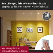 Dimbare LED-spot met 3-staps dimmer en geheugenfunctie voor sfeerverlichting in woonkamer