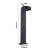 Schwarze Aluminium-Außenwandleuchte mit rundem Schirm und Maßen 650x162x248 mm für Gartenbeleuchtung