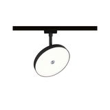 Round black LED spotlight with white diffuser for track lighting system
