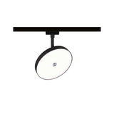 Round black LED spotlight with white diffuser for track lighting system