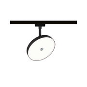 Rundes LED-Spotlicht in Schwarz mit weißem Diffusor für Schienensystembeleuchtung