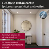 Blendfreie Aluminium-Einbauleuchte in Weiß für Feuchträume mit IP44 Schutz und modernem Design