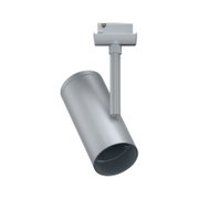 Moderner silberner LED-Spot aus Metall für Schienensysteme, dimmbar und schwenkbar
