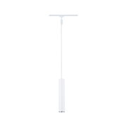 Schlanke weiße LED-Pendelleuchte aus Metall mit zylindrischem Design für moderne Innenräume