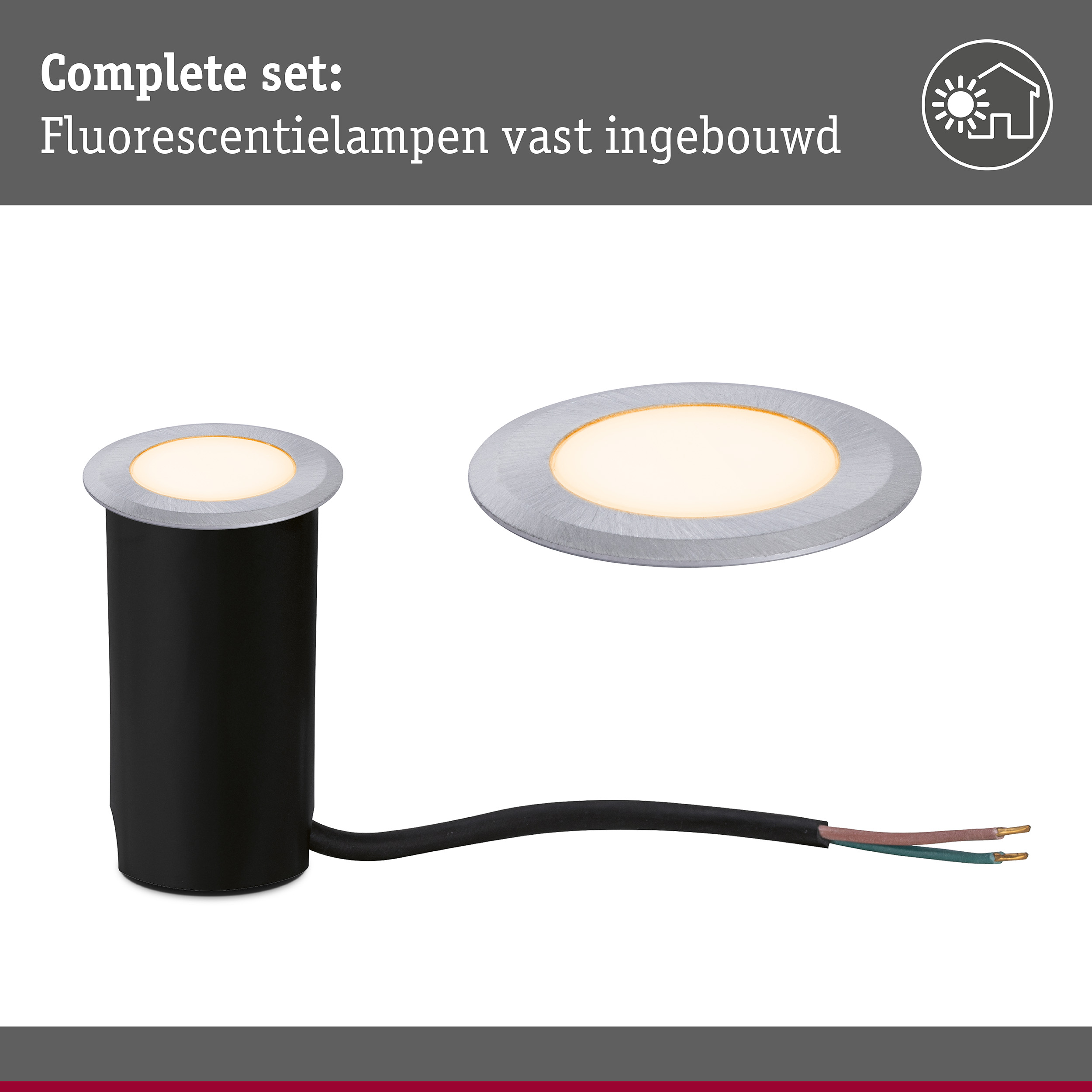 LED-grondinbouwlamp Floor insectvriendelijk IP67 rond 50mm 2200K 2,2W 60lm 230V Alu Kunststof/Metaal