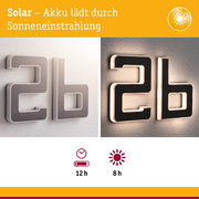 Solar LED Hausnummernleuchte inkl. wechselbarer Akku Buchstabe b IP44 3000K 6lm Schwarz