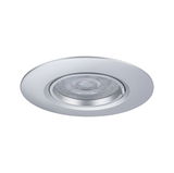 Runder Einbaustrahler aus silbernem Aluminium mit klarem Glas und LED-Licht für moderne Raumbeleuchtung
