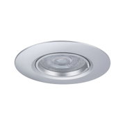 Runder Einbaustrahler aus silbernem Aluminium mit klarem Glas und LED-Licht für moderne Raumbeleuchtung