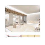LED light strip with white and yellow cable for modern indoor and accent lighting solutions