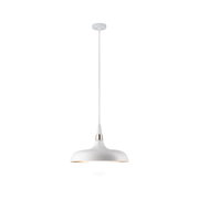 White metal pendant lamp with gold accent and warm light for modern interior lighting