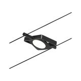 Black LED cable spotlight with round plastic diffuser for modern lighting systems and interior design