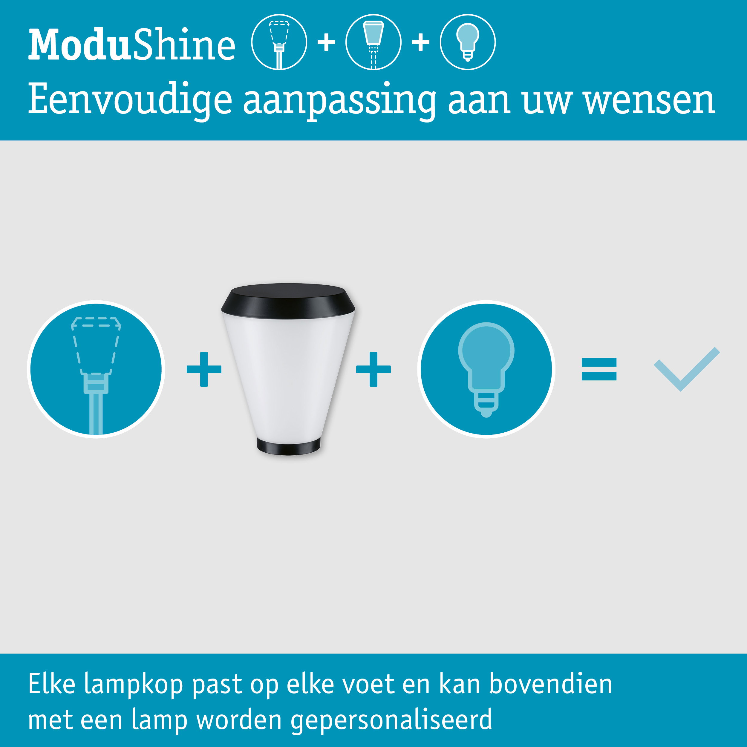 ModuShine Kap Varino IP44 rond Antraciet/Wit