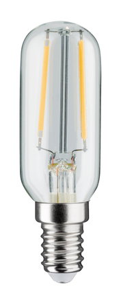 Transparent LED filament bulb with E14 base and warm white light for energy-efficient lighting