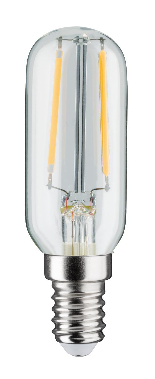 Transparent LED filament bulb with E14 base and warm white light for energy-efficient lighting