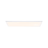 Flat rectangular white LED ceiling panel with warm white light for modern room lighting