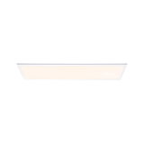 Flat rectangular white LED ceiling panel with warm white light for modern room lighting