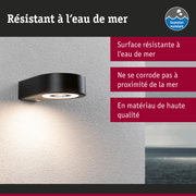 Applique murale noire en matériau de haute qualité, résistante à l'eau de mer pour éclairage extérieur