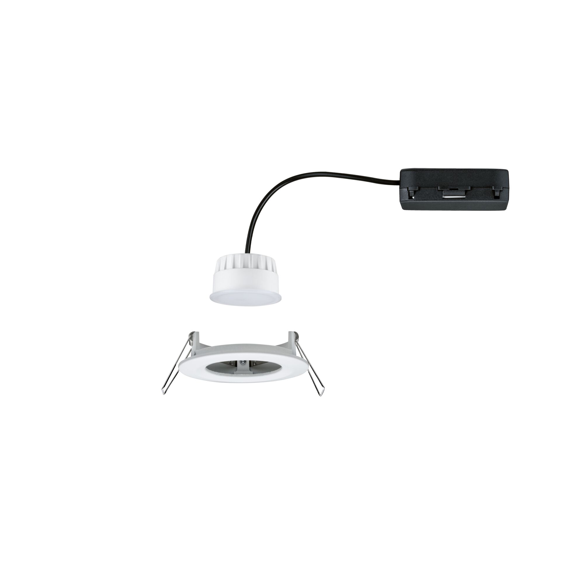 Spot encastré LED blanc avec câble et boîtier de pilote noir pour éclairage moderne