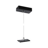 Black metal ceiling mount with steel cable and mounting plate for LED track lighting system