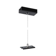 Support de plafond en métal noir avec câble en acier et plaque de fixation pour éclairage LED sur rail