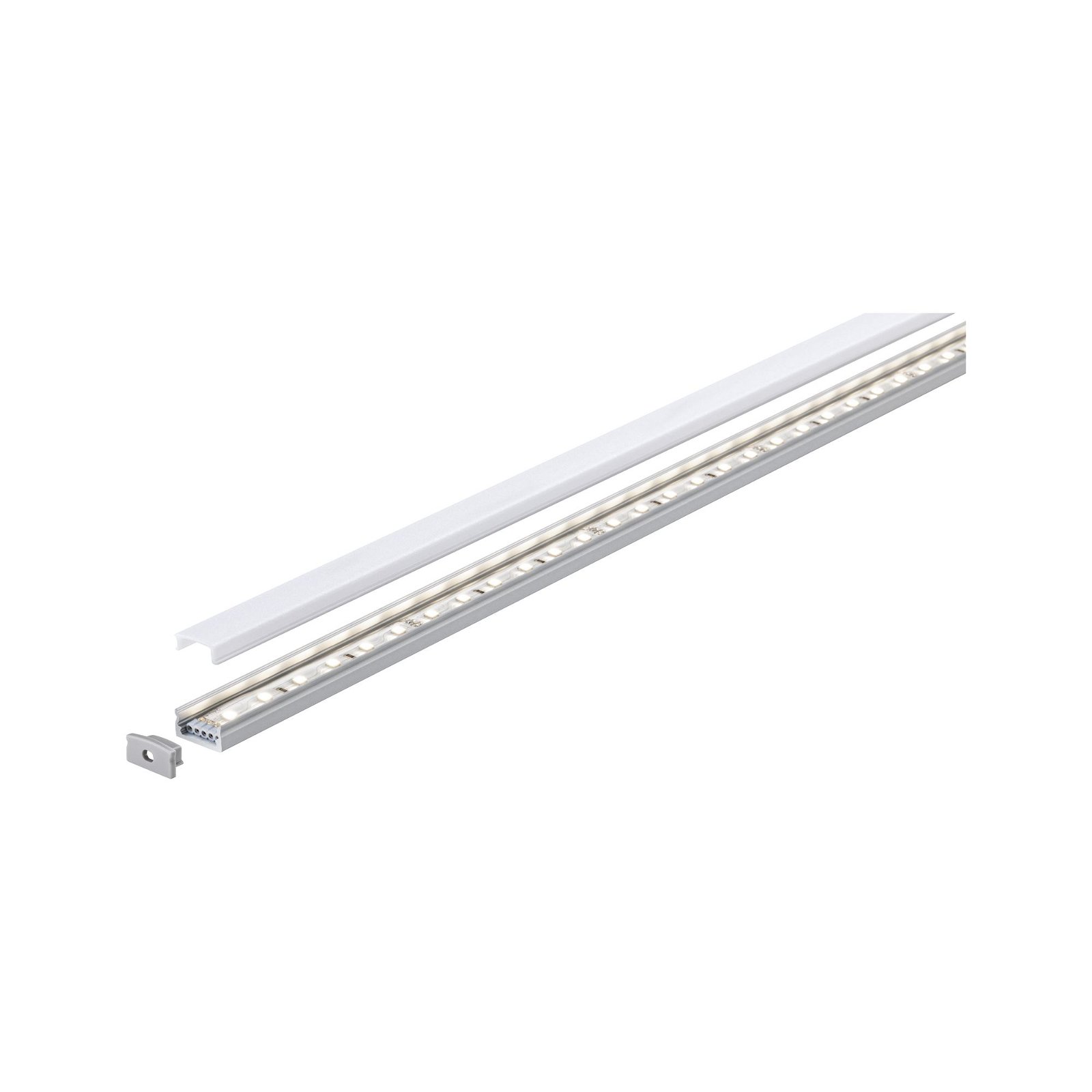 LED Strip profile Base White diffuser 2m Anodised aluminium/Satin
