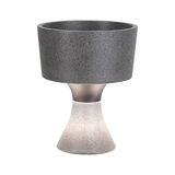 Modern grey stone cast table lamp with conical base and soft light for living spaces