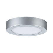 Rundes LED-Deckenlicht aus silbernem Aluminium mit weißem Diffusor für moderne Raumbeleuchtung