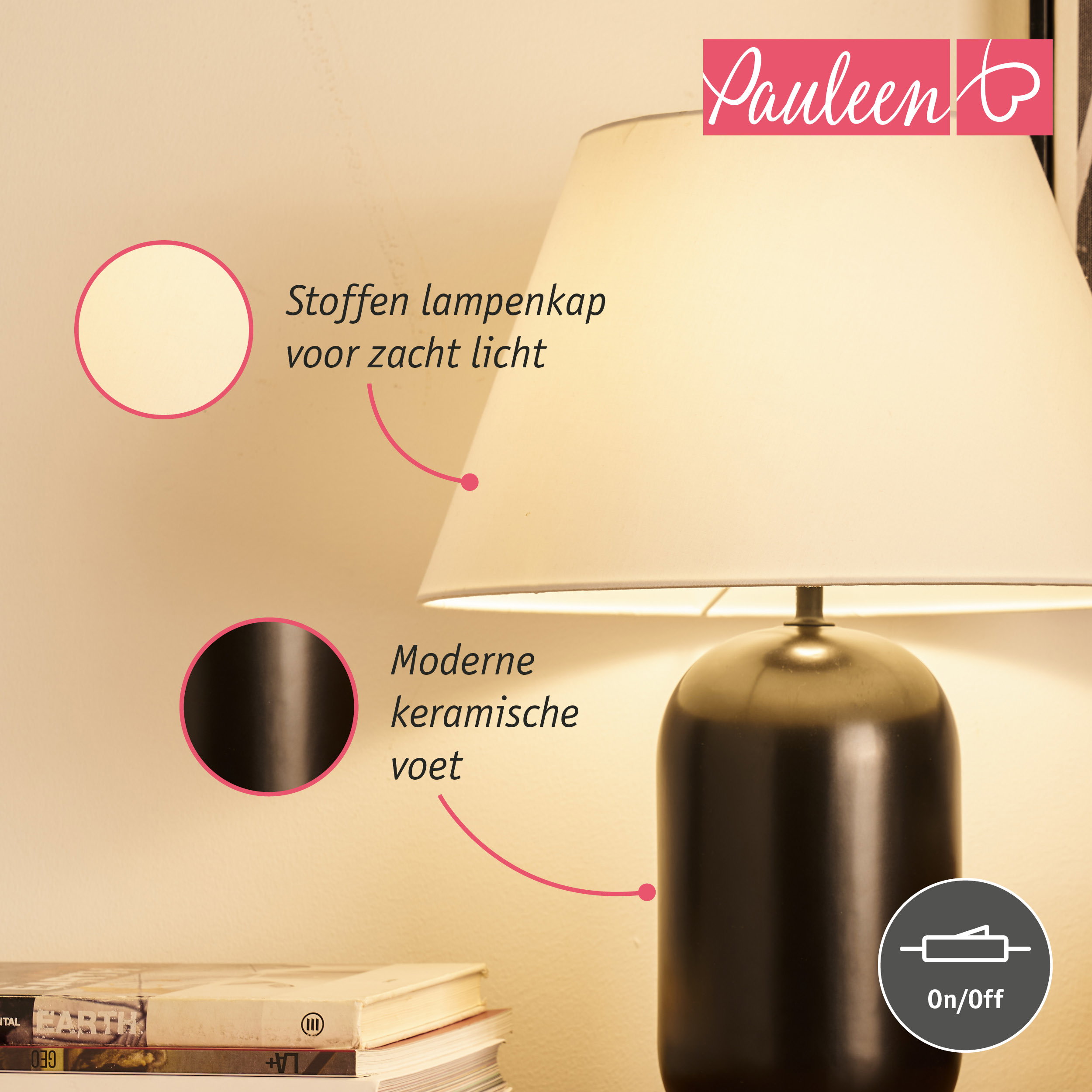 Paulmann Pauleen LED-tafellamp Mystic Shine E14 max. 20W Wit/Zwart