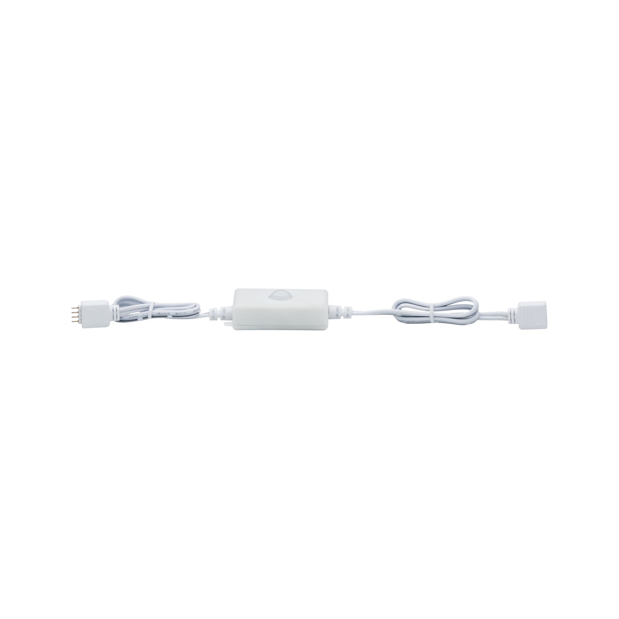 White LED motion sensor cable with sensor and connectors for lighting control