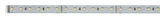 Lange flexibele LED-strip met witte LEDs op zilveren printplaat voor verlichting.