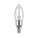 Ampoule LED bougie avec verre transparent et base argentée, éclairage économique pour la maison